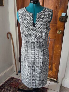 CK Houndstooth Fitted Sheath Dress